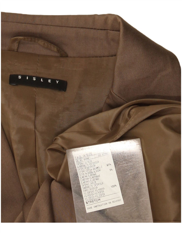 Jaqueta blazer feminina SISLEY com 2 botões IT 38 XS algodão marrom