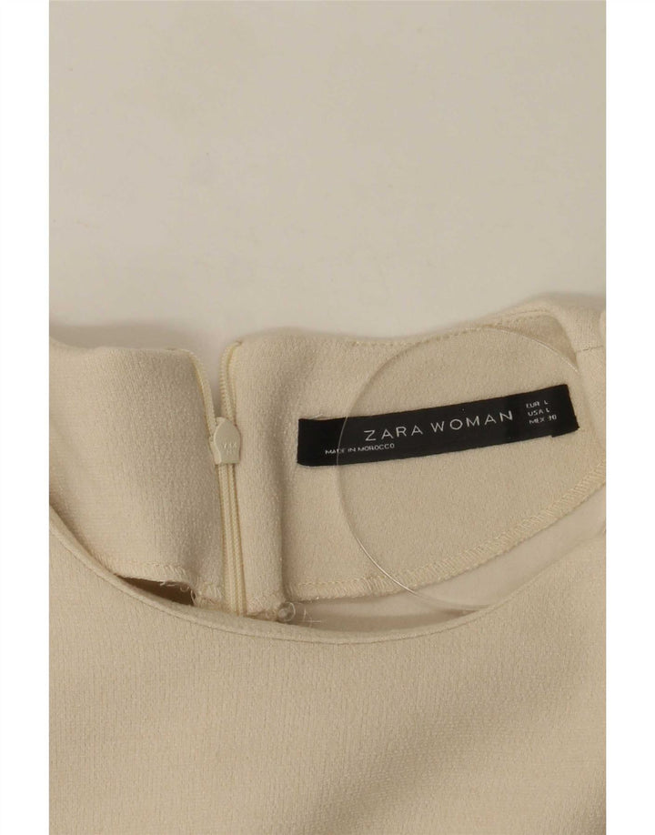 Vestido feminino Zara A-Line UK 14 grande off white