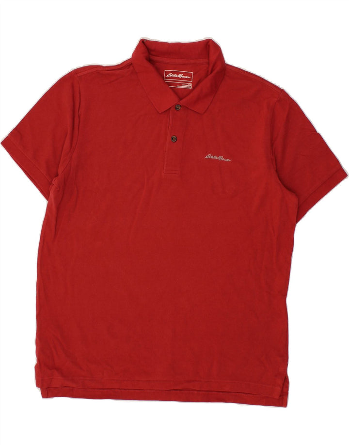 EDDIE BAUER Mens Polo Shirt Large Red Cotton Vintage Eddie Bauer and Second-Hand Eddie Bauer from Messina Hembry 
