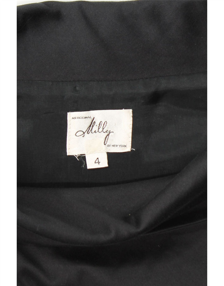 MILLY Womens Sleeveless Off Shoulder Dress US 4 Small Black Cotton