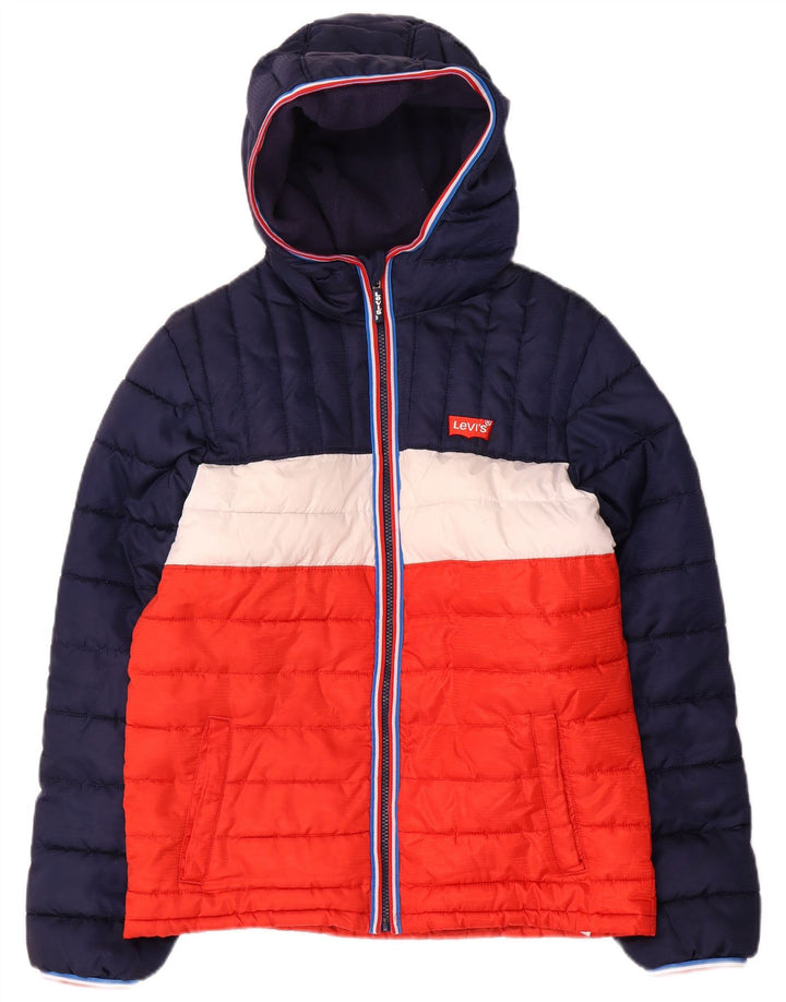 Jaqueta acolchoada com capuz Levi's Boys 15-16 anos Azul marinho Colourblock