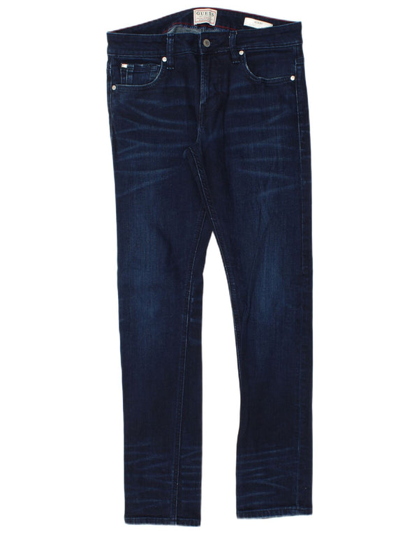 Guess Womens Miami Super Skinny Jeans W30 L32 Azul Marinho Algodão