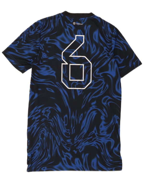 Camiseta Adidas Menino Aeroready Graphic Top 13-14 Anos Azul Tie Dye