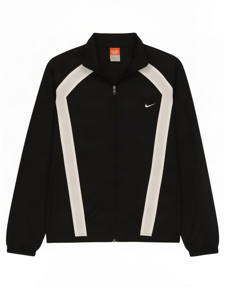 Nike Mens Tracksuit Top Jacket UK 38/40 Médio Preto Colourblock Nylon