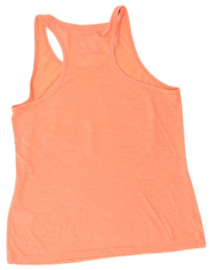 Superdry Womens Graphic Vest Top UK 14 Grande Laranja Poliéster