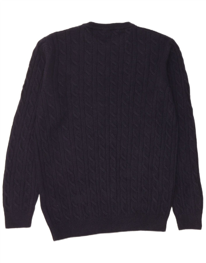 Suéter masculino Timberland Regular Fit com gola redonda, grande lã azul marinho