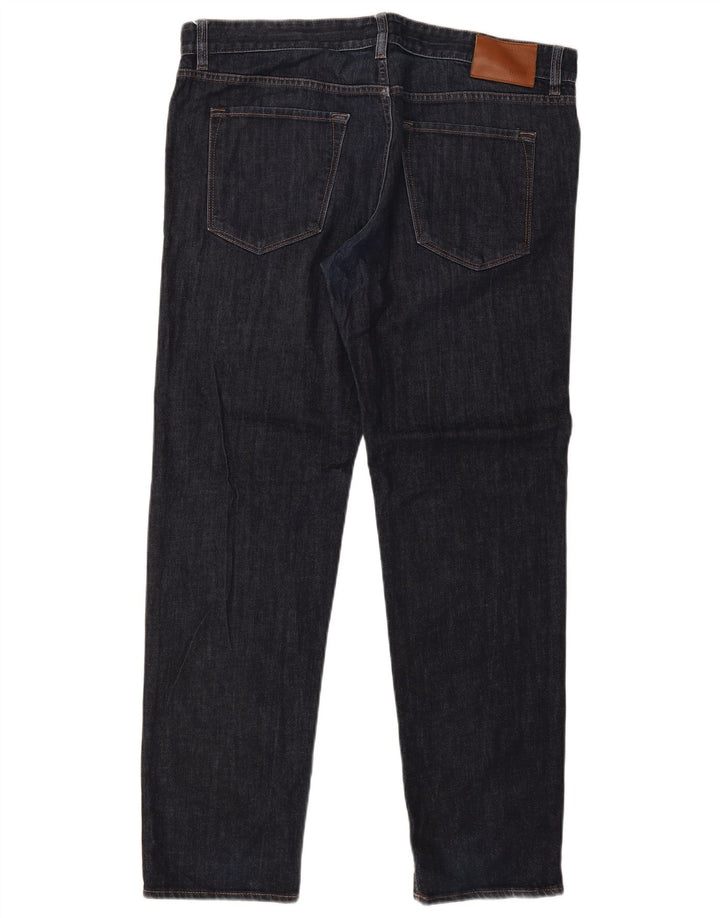 Hugo Boss Mens Straight Jeans W38 L32 Azul Marinho Algodão