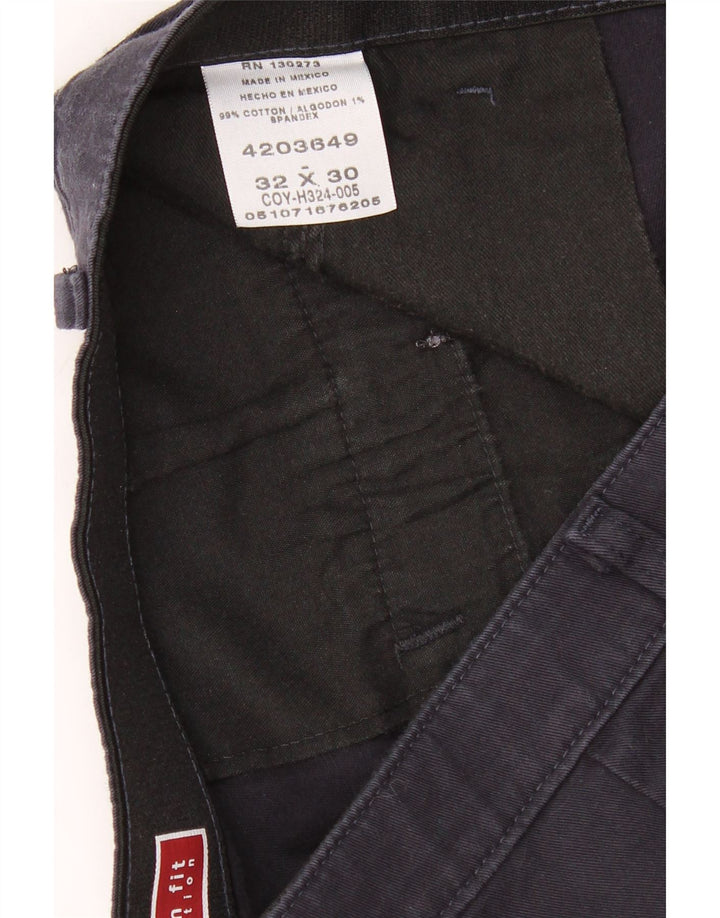 LEE Mens Custom Fit Straight Chino Trousers W32 L30 Navy Blue Cotton Vintage Lee and Second-Hand Lee from Messina Hembry 