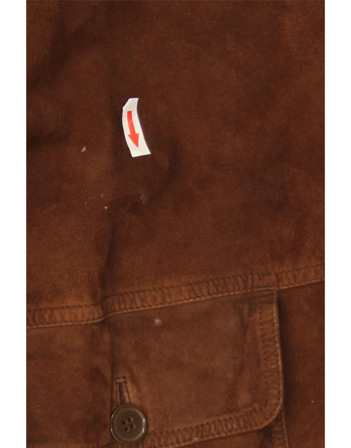 Jaqueta bomber masculina de camurça Conbipel IT 48 couro marrom médio