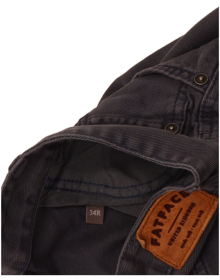Fat Face Mens Tapered Jeans W34 L32 Algodão Cinza