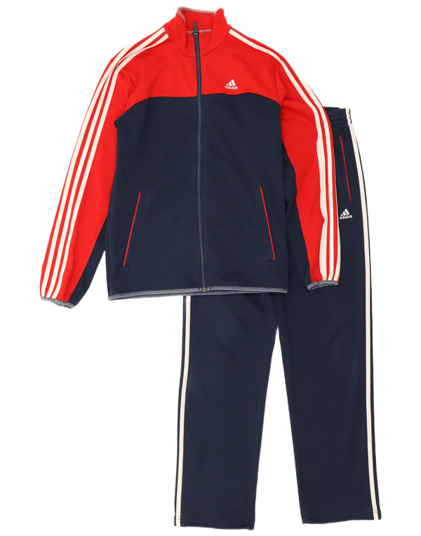 Adidas Mens Full Tracksuit UK 36/38 Pequeno Azul Marinho Colorblock Poliéster