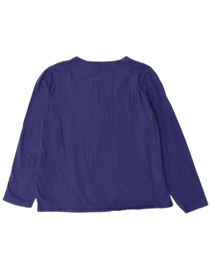 L.L.Bean Top gráfico feminino manga comprida Reino Unido 16 grande azul