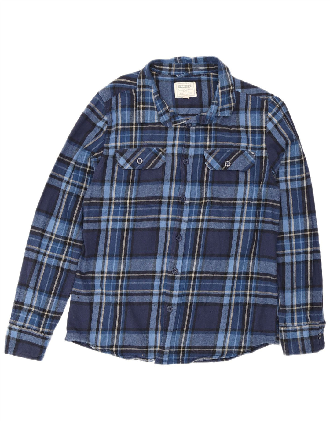Camisa masculina de flanela Mountain Warehouse xadrez azul marinho médio