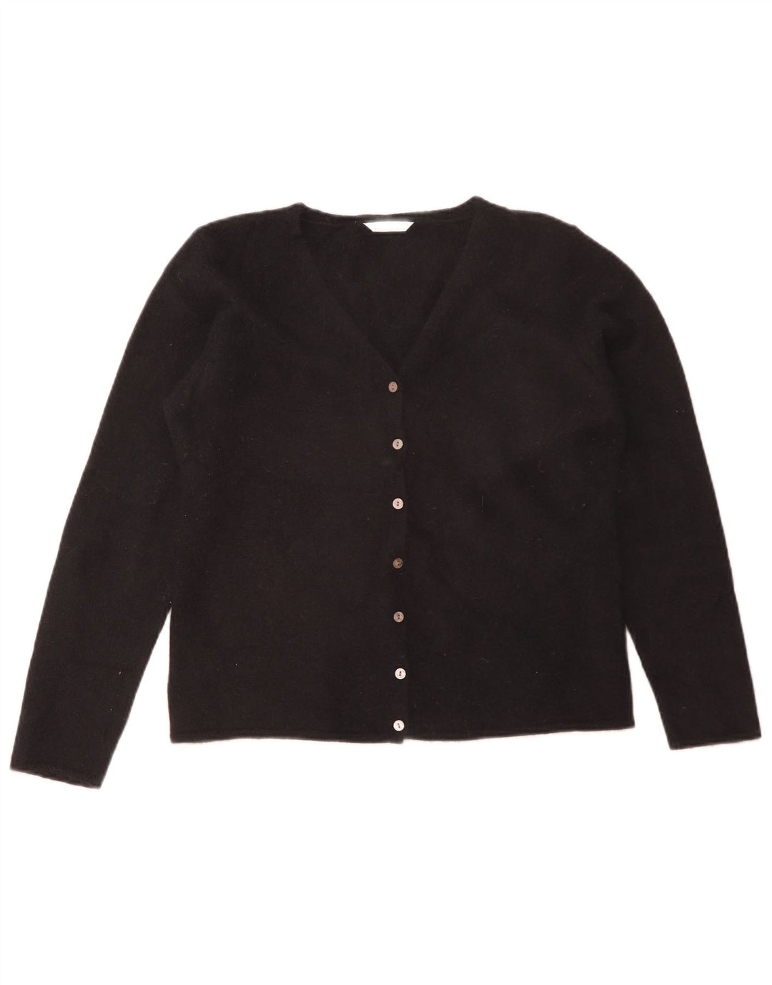 Suéter cardigã feminino Marks & Spencer Reino Unido 16 grande angorá preto