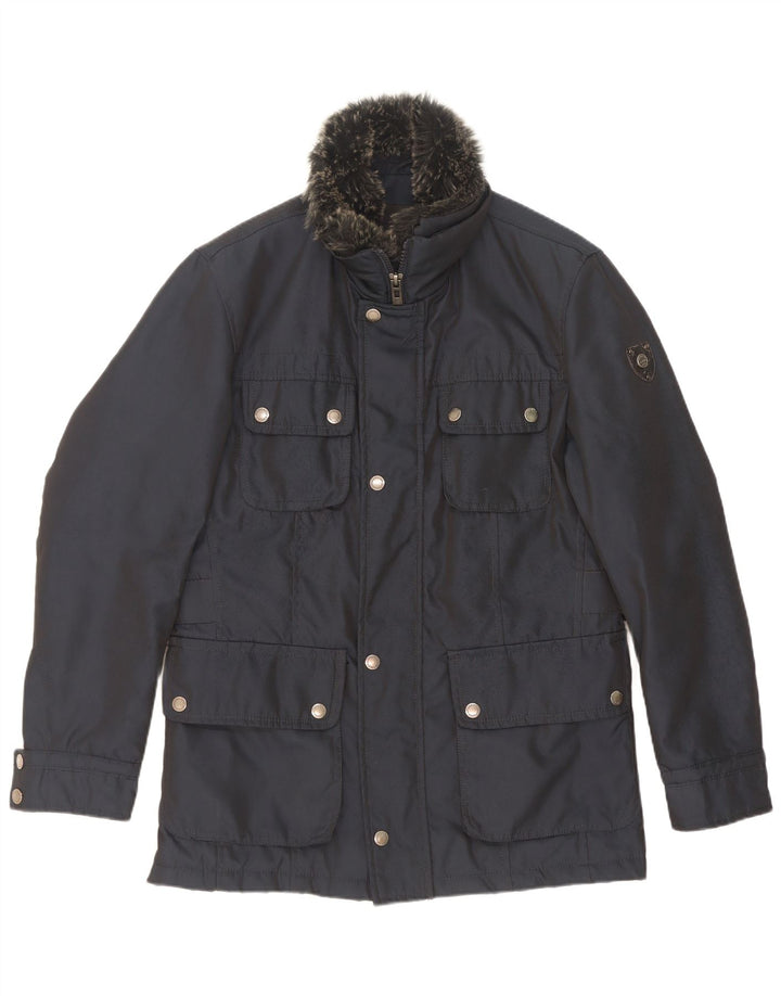 Jaqueta utilitária masculina Wampum UK 38 poliéster azul marinho médio