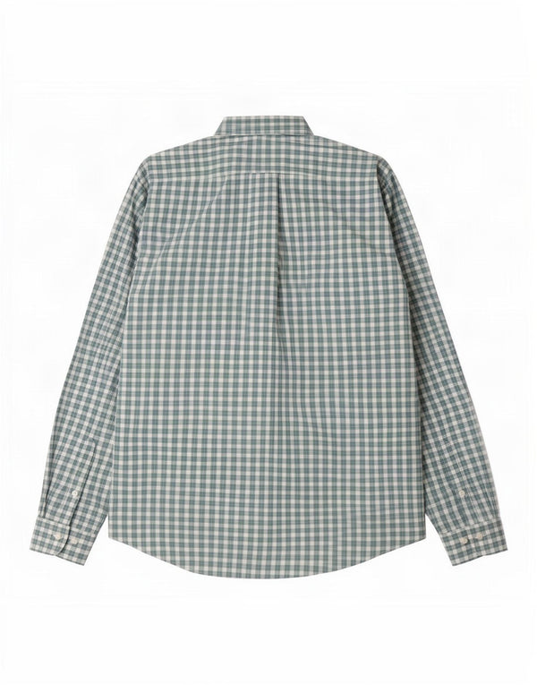 Camisa masculina Brooks Brothers grande algodão xadrez verde