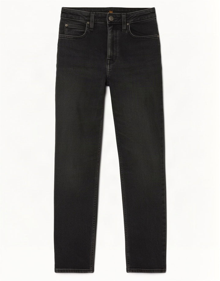 Lee Womens Carol Straight Jeans W27 L27 Algodão Cinza