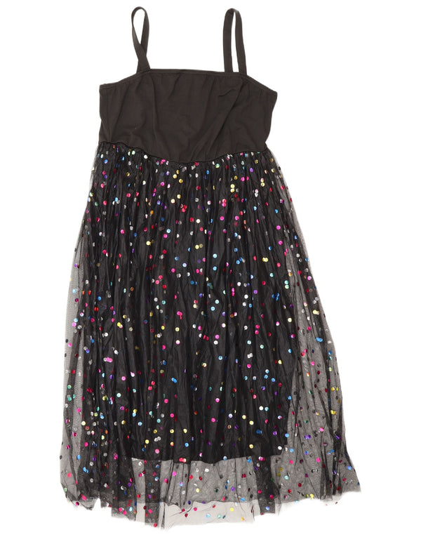 Vestido feminino Shein Curve sem mangas Empire UK 20 2XL preto manchado