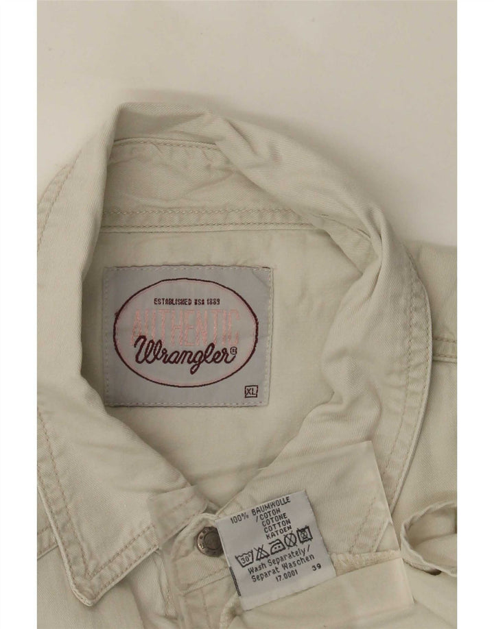 Camisa jeans masculina Wrangler XL algodão bege