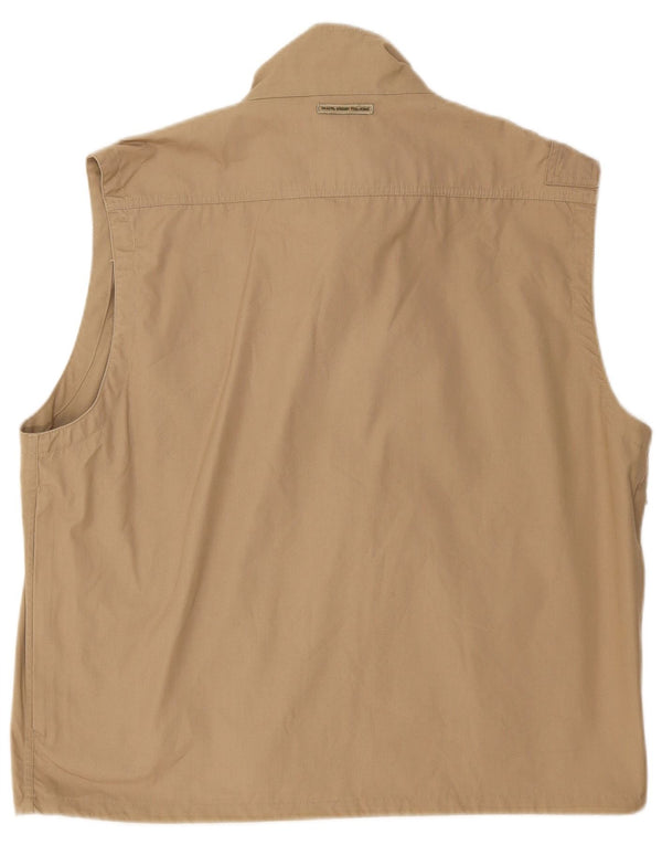 Colete utilitário masculino vintage UK 40 algodão cáqui grande