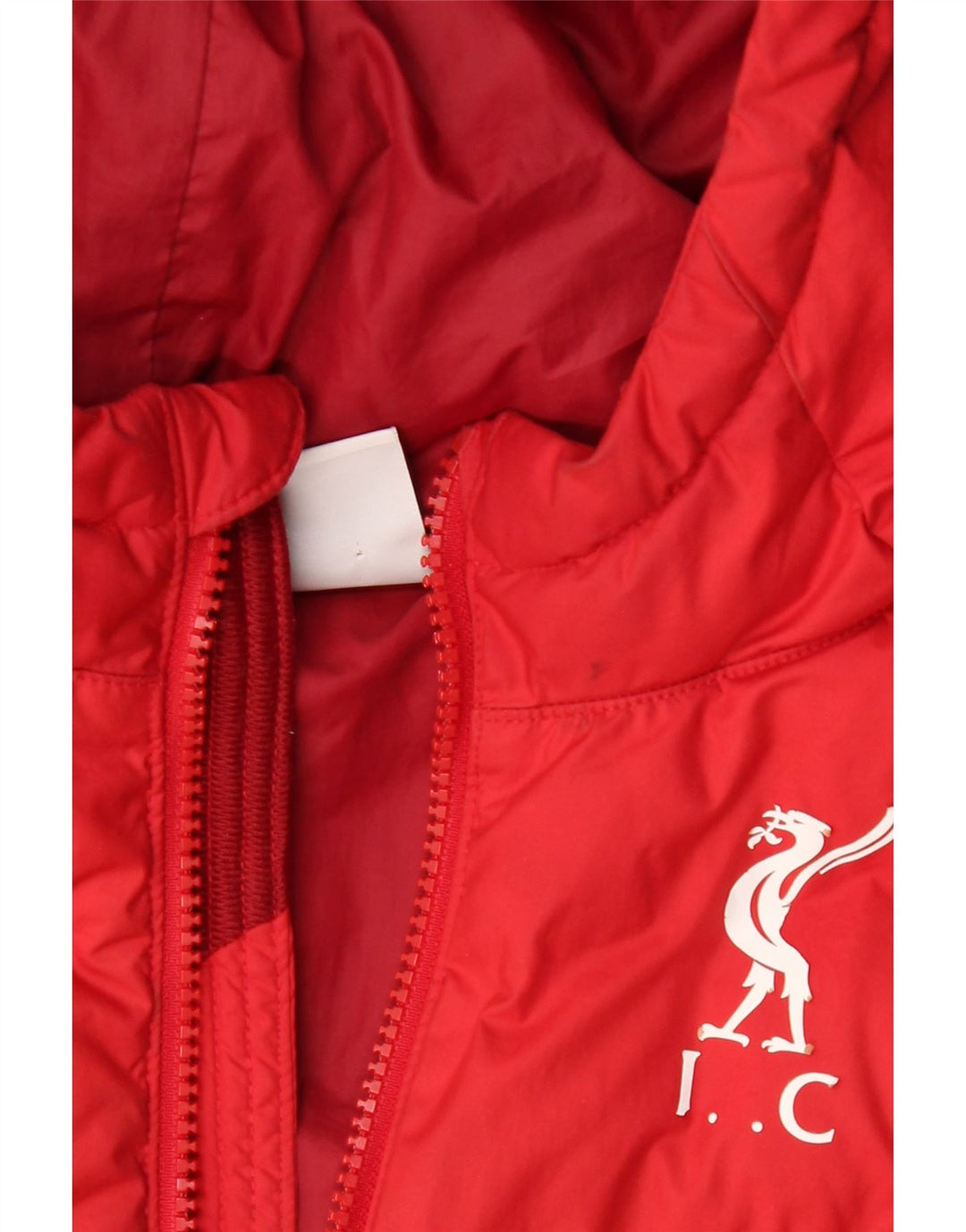 Jaqueta acolchoada com capuz Nike Boys 12-13 anos grande poliéster colorblock vermelho