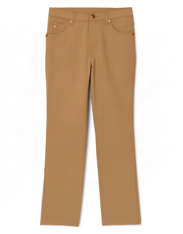 Calça casual Wrangler masculina Evolution reta W28 L28 algodão bege