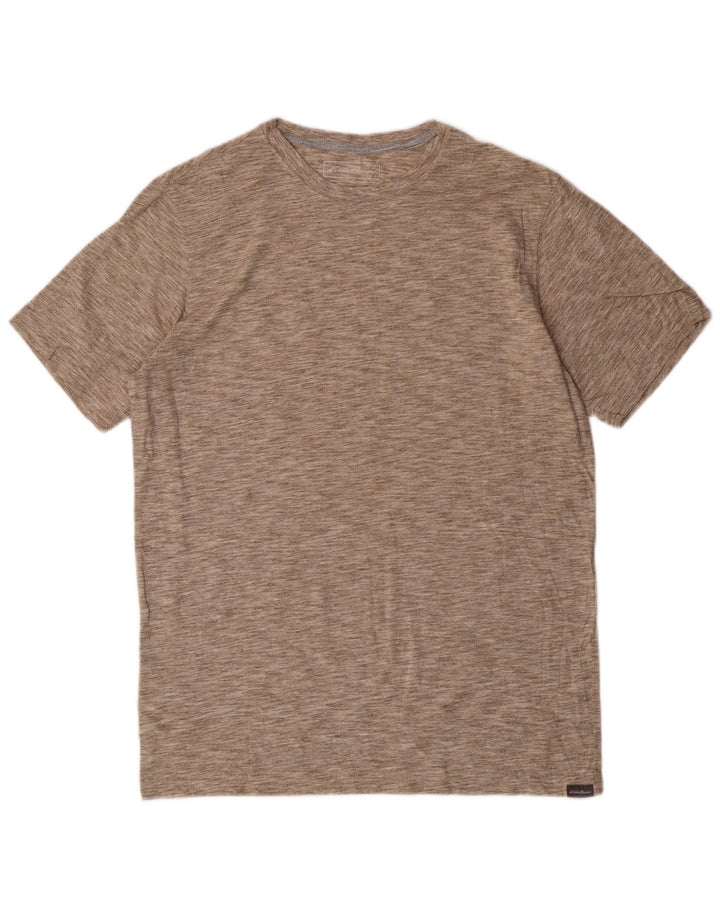 Camiseta masculina Eddie Bauer Top algodão manchado bege médio