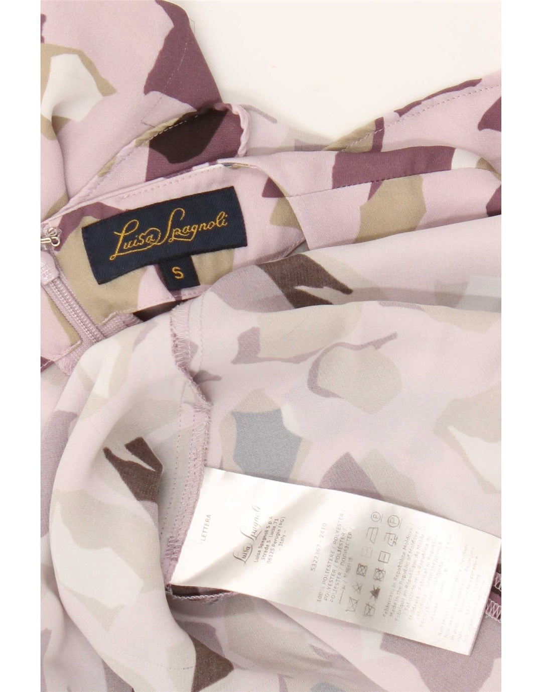 Blusa feminina Luisa Spagnoli com estampa abstrata Reino Unido 10 pequena roxa