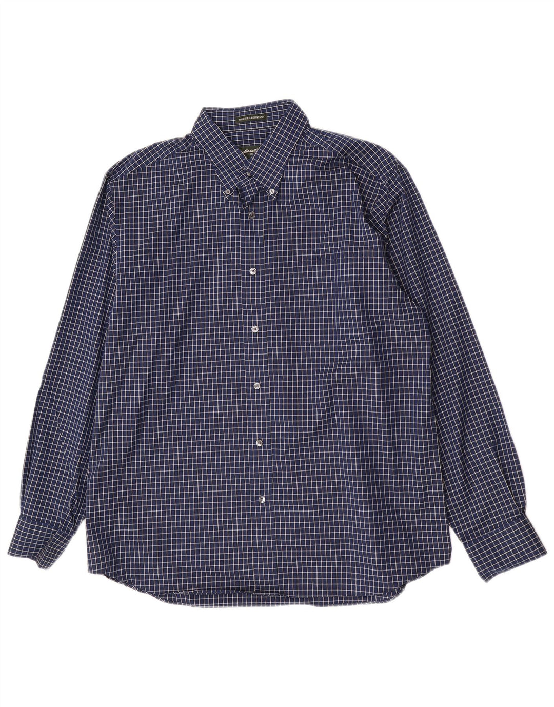 Camisa masculina Eddie Bauer grande algodão xadrez azul marinho
