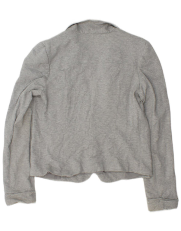 Jaqueta blazer feminina Zara com 1 botão Reino Unido 14 grande algodão cinza