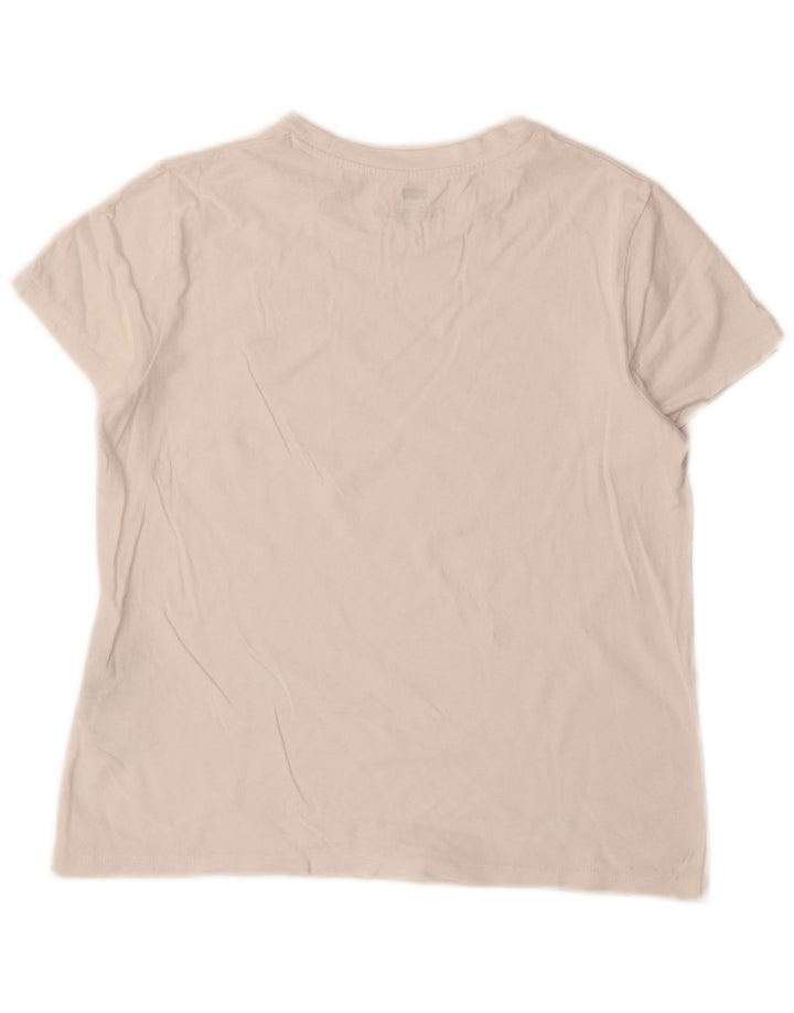 Camiseta feminina Levi's Top UK 10 pequeno algodão branco