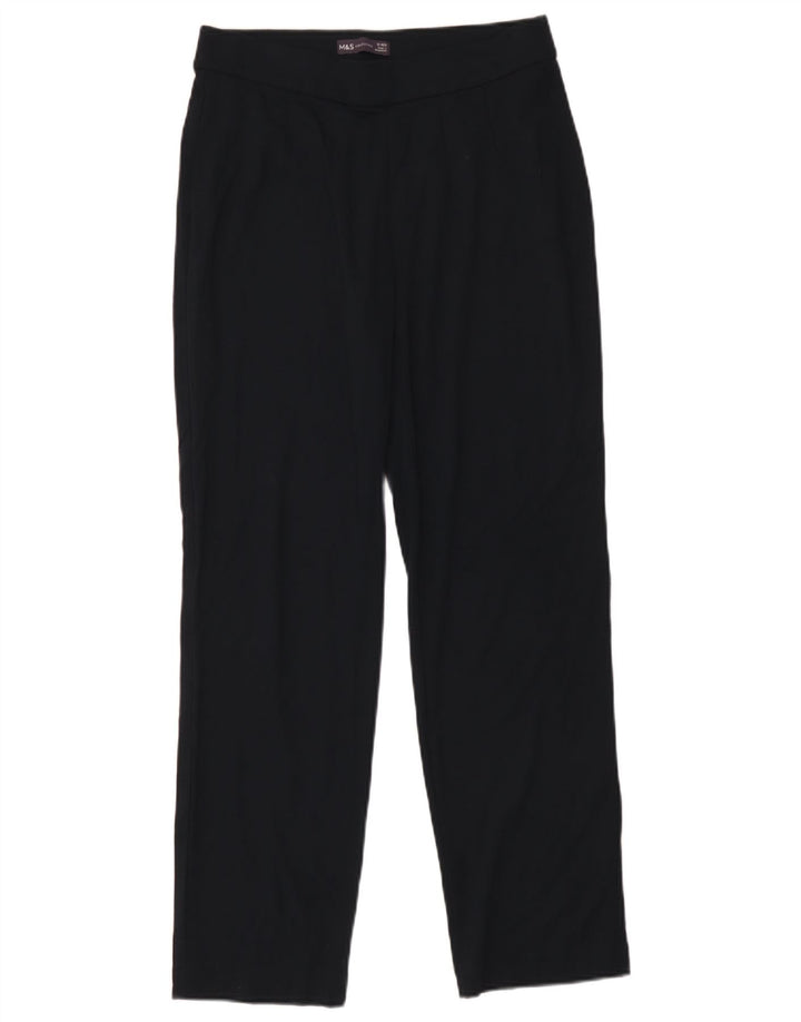 Calça de treino feminina Marks & Spencer Reino Unido 12 viscose azul marinho médio