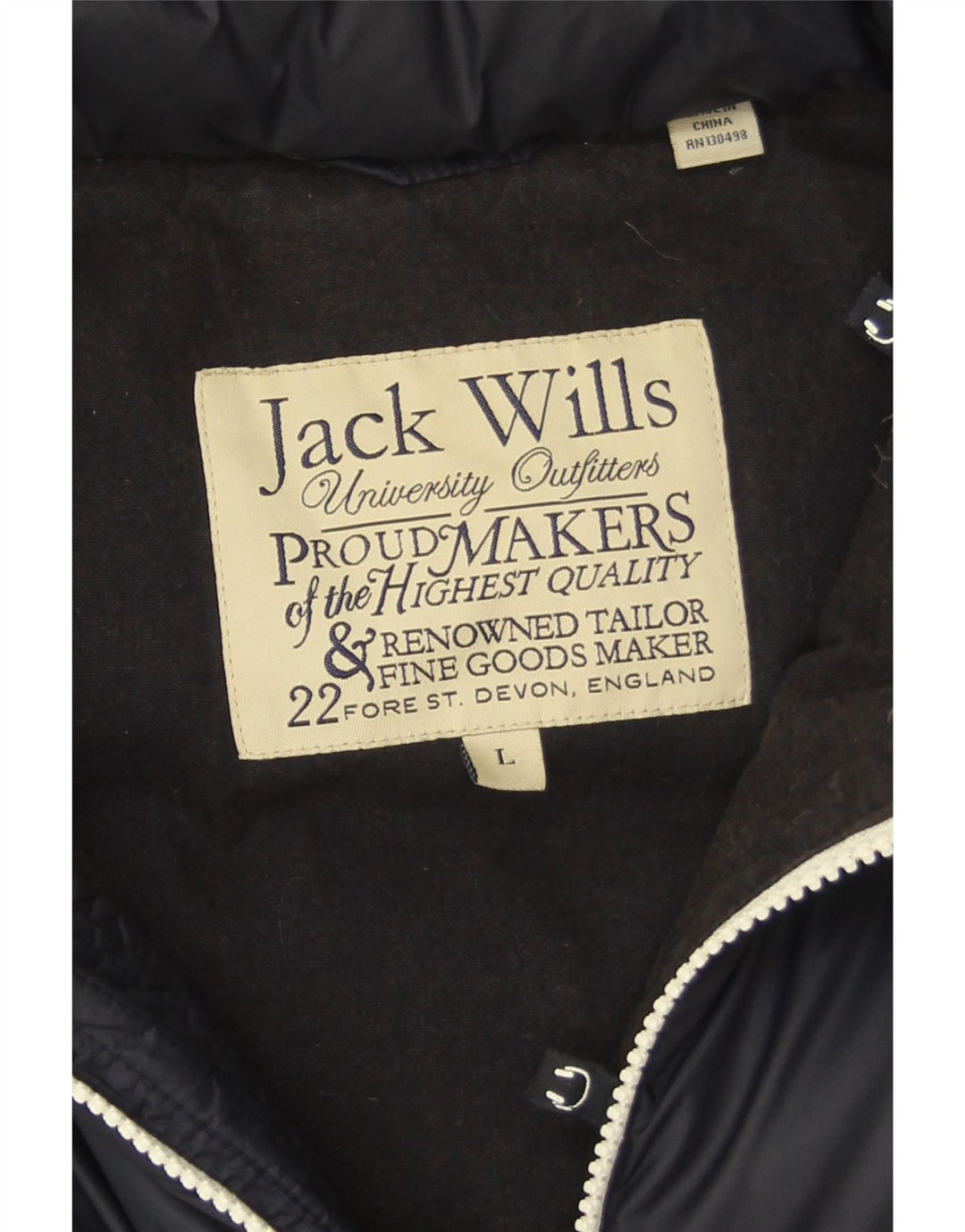 Colete acolchoado masculino Jack Wills UK 40 grande azul marinho