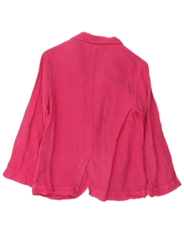 Jaqueta blazer Zara Girls com 2 botões 9-10 anos linho rosa