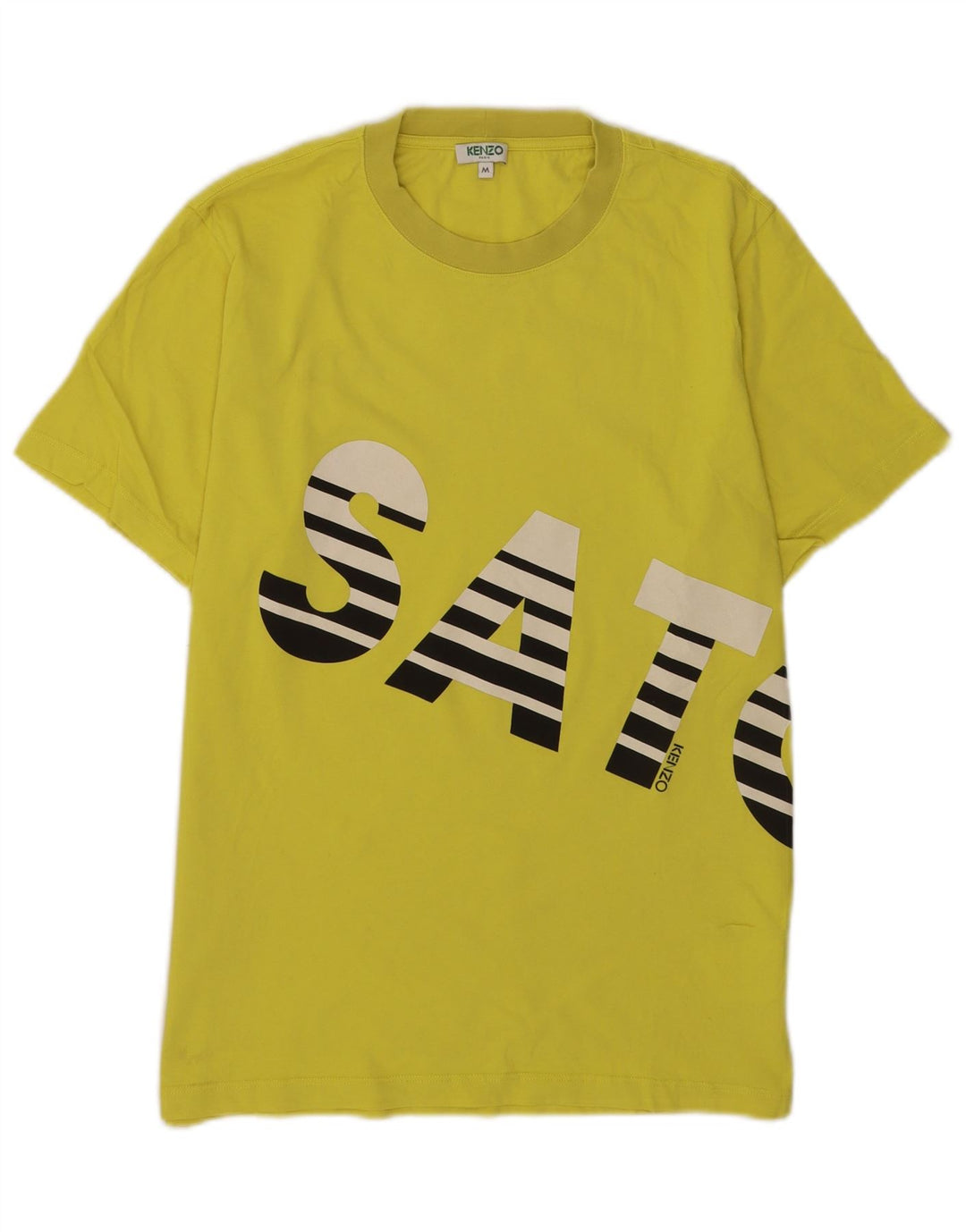 Camiseta gráfica masculina Kenzo Top médio algodão amarelo