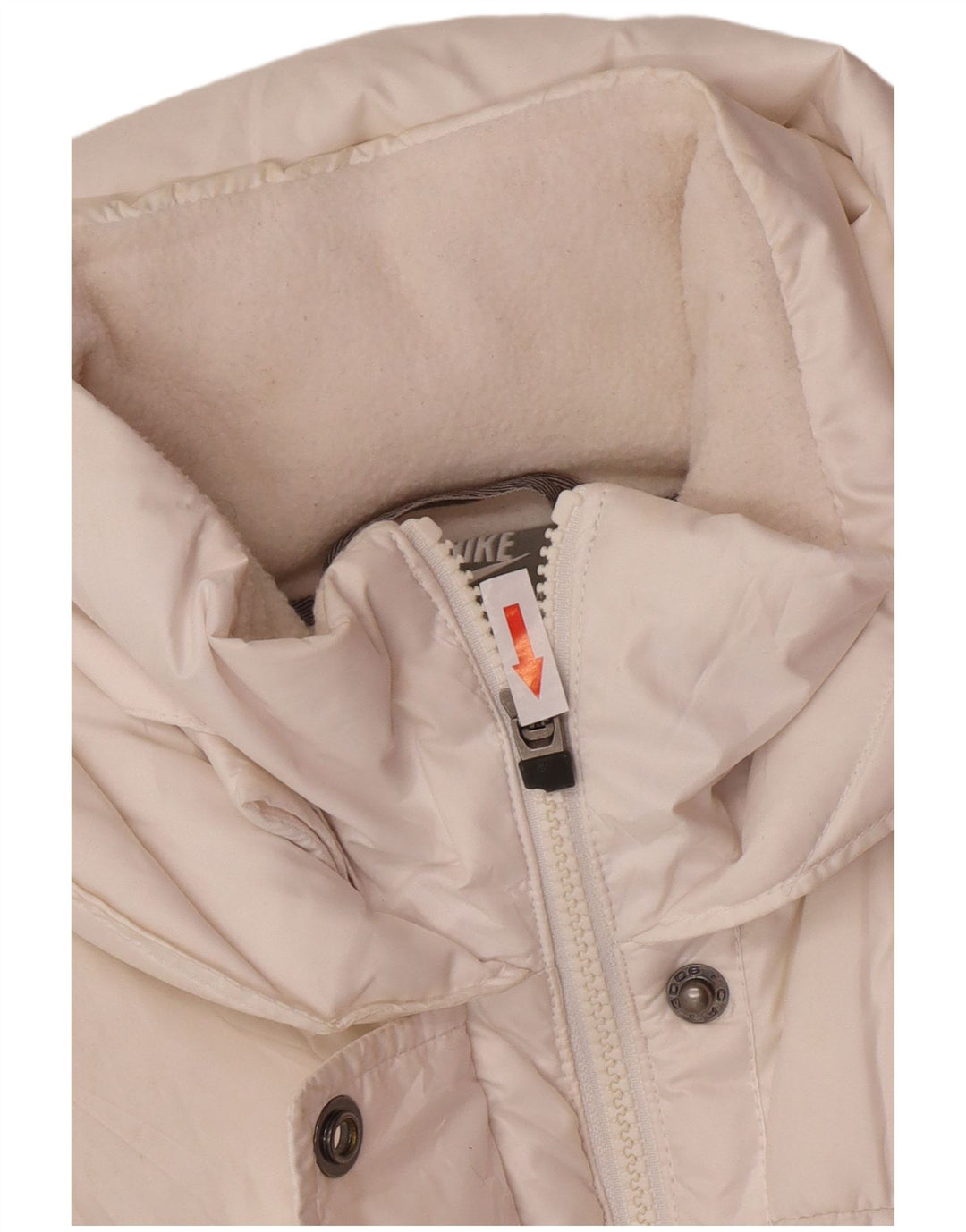Colete acolchoado com capuz feminino Nike UK 12/14 médio branco poliéster