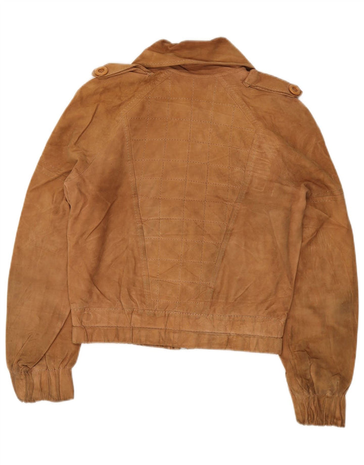 Jaqueta feminina vintage de camurça militar IT 48 XL marrom