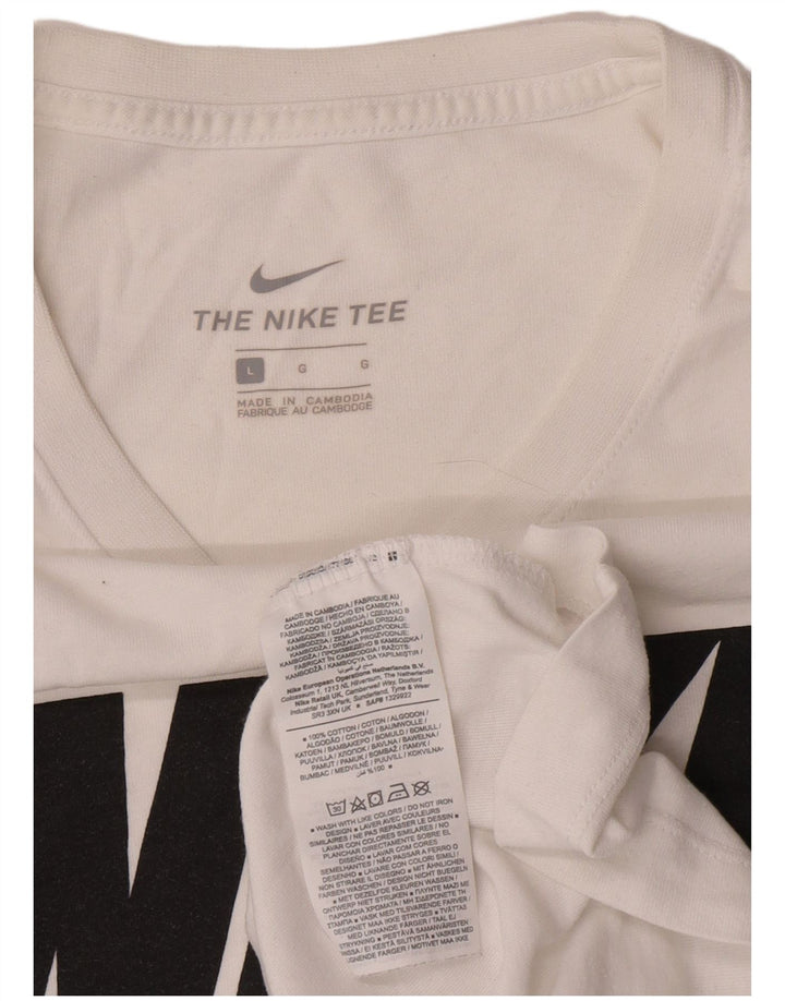 Camiseta gráfica masculina Nike grande algodão branco
