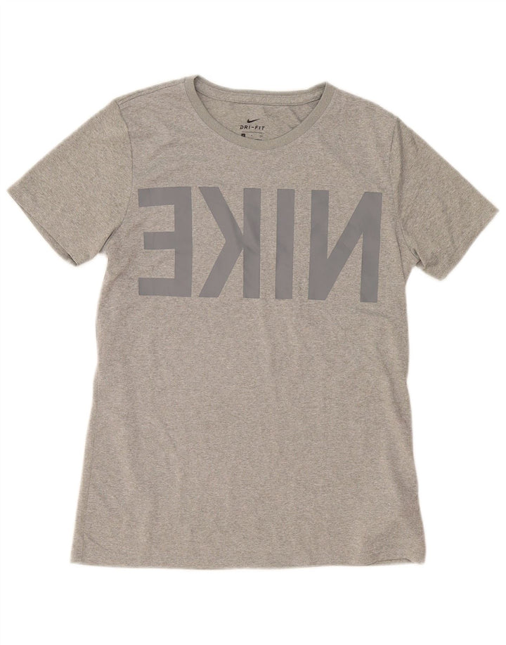 Camiseta Nike Masculina Dri Fit Graphic Top Pequeno Poliéster Cinza