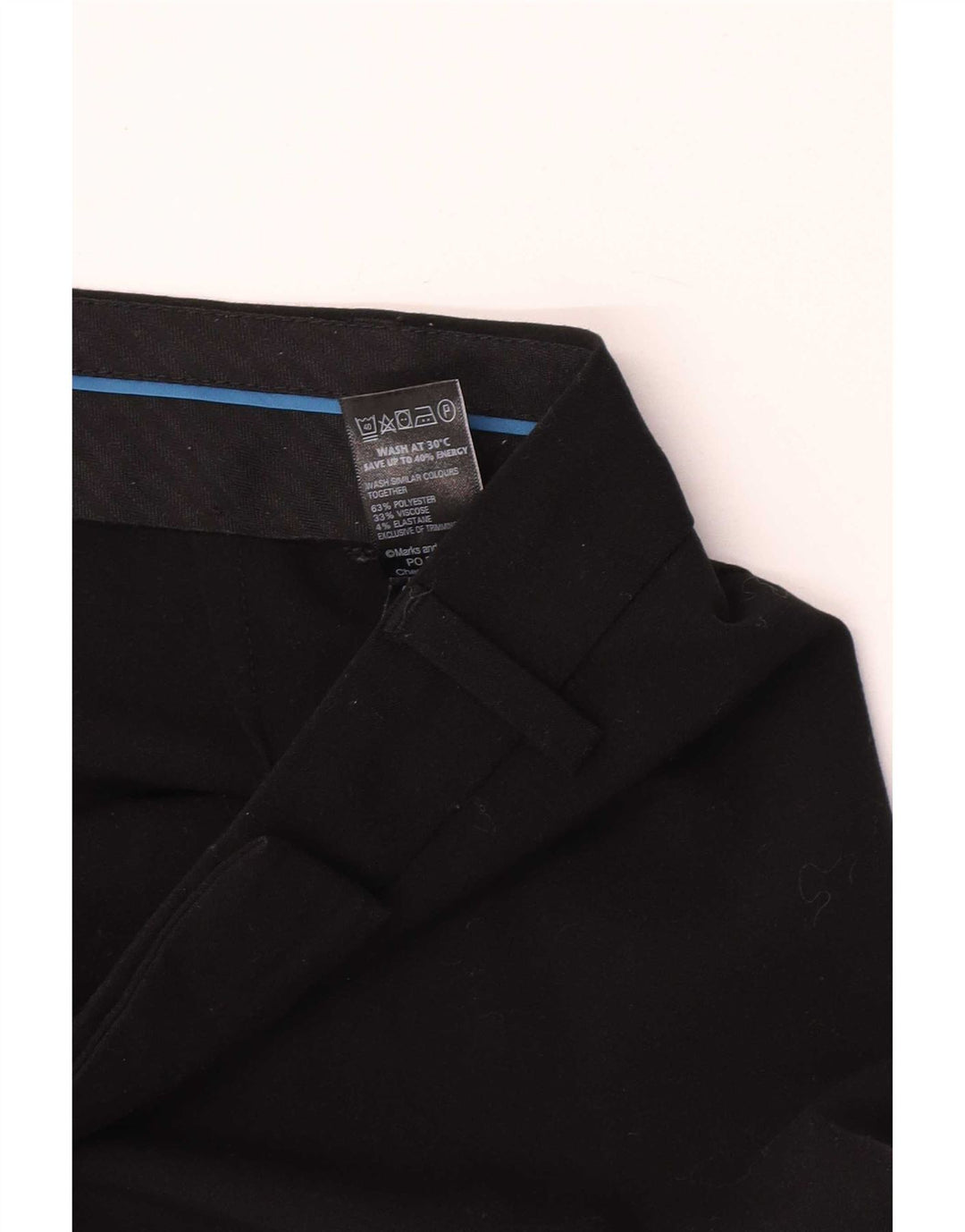 Calça feminina Marks & Spencer Bootcut Suit UK 10 pequena W30 L28 preta