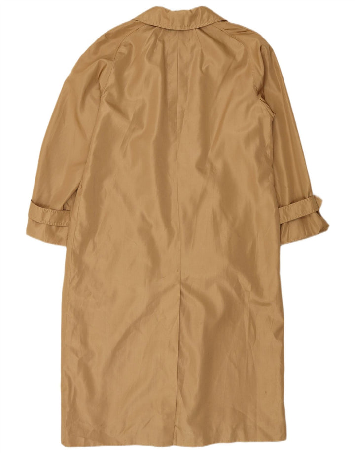 Trench coat feminino Claude Havrey com peito duplo Reino Unido 14 médio bege