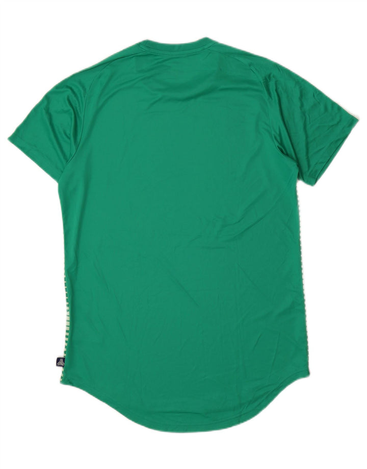 ADIDAS Mens Climalite Camiseta Top Grande Listrado Verde Poliéster