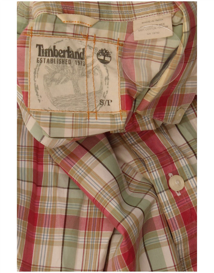 Camisa masculina TIMBERLAND pequena xadrez multicolorida de algodão