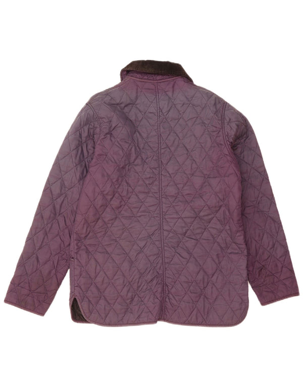 Jaqueta acolchoada feminina Barbour UK 12 poliéster roxo médio