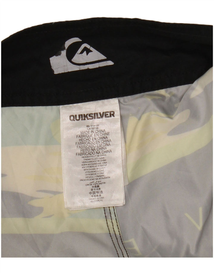 Quiksilver Shorts de natação masculino gráfico grande poliéster listrado preto