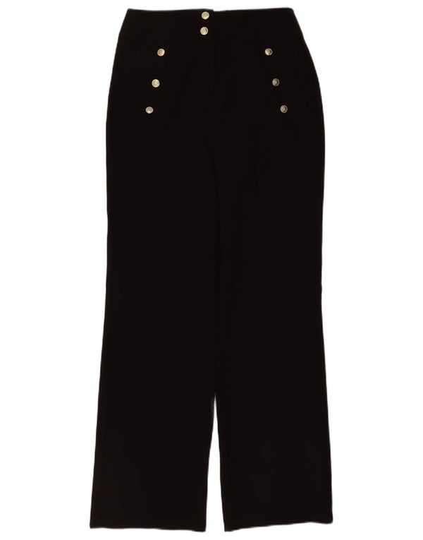 Lipsy Calça feminina casual folgada UK 8 pequena W24 L30 poliéster marrom