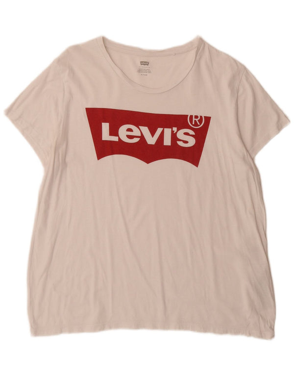 Camiseta feminina gráfica Levi's UK 18 XL algodão branco