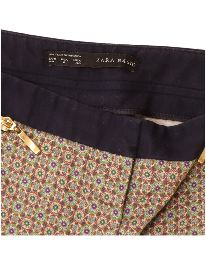 Zara Calça Feminina Cropped EU 40 Médio W30 L24 Multicolorido Geométrico