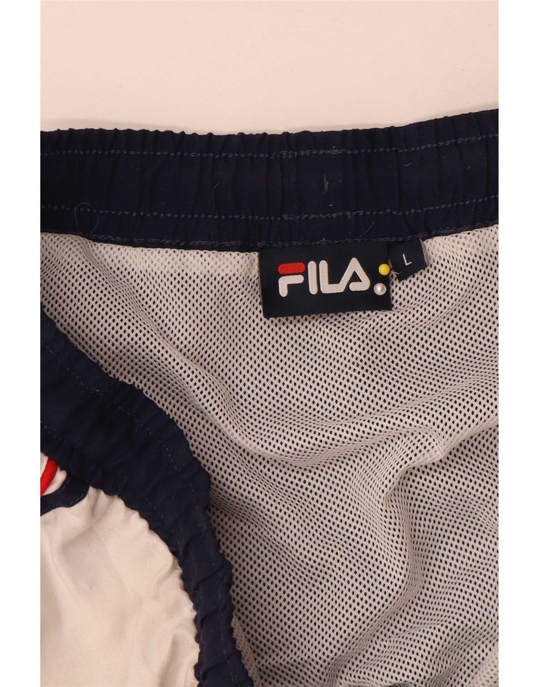Shorts de natação masculino Fila grande poliéster colorblock azul marinho