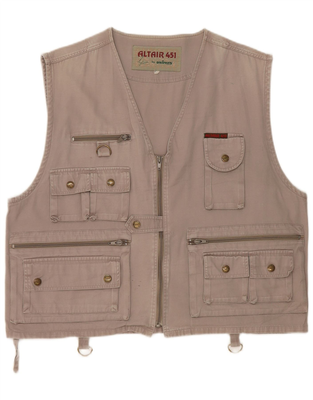 Colete utilitário masculino vintage UK 38 cinza médio